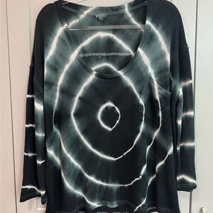 POL Tie Dye Spiral Long Sleeve Top